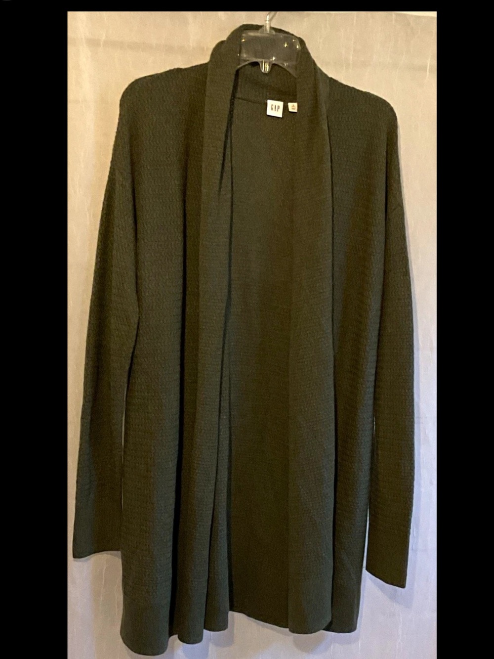 GAP Olive Green Wool Blend Open-Front Cardigan Tall Small